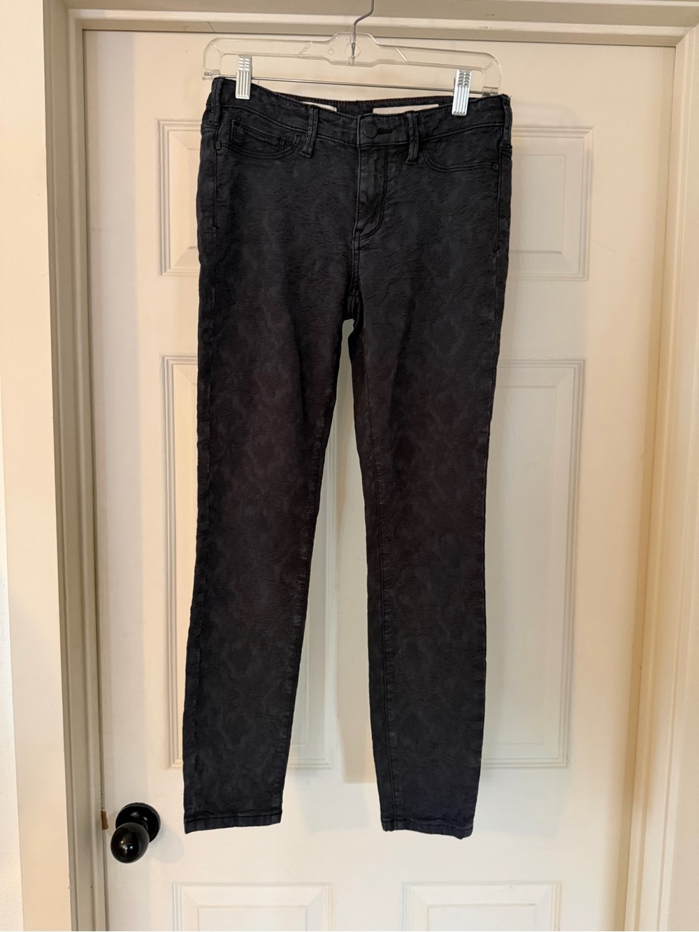 Pilcro and the Letterpress Black Skinny Jeans design sz 27x27.5 stretchy